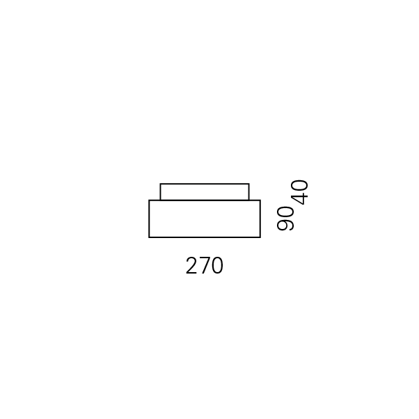 Massskize der Leuchte EIK LED DIREKT 270x270x130