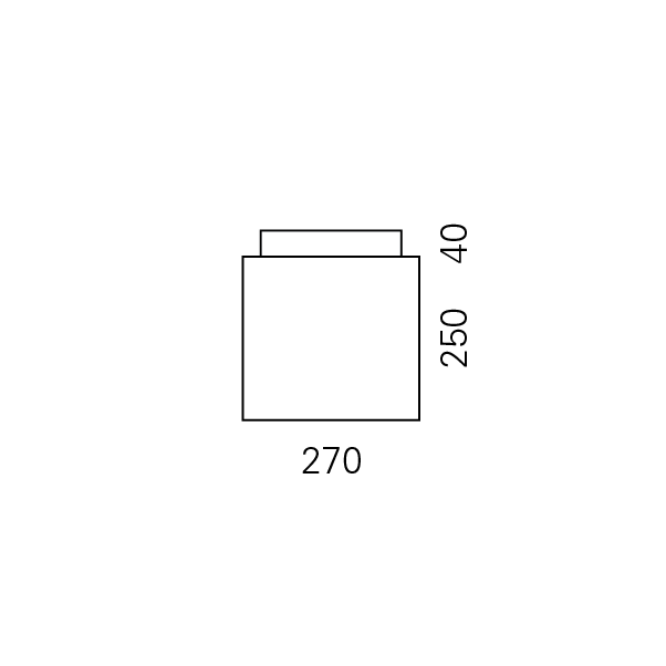 Massskize der Leuchte EIK LED DIREKT 270x270x290