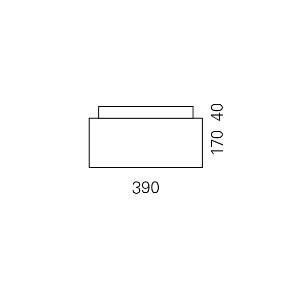 Massskize der Leuchte EIK LED DIREKT 390x390x210
