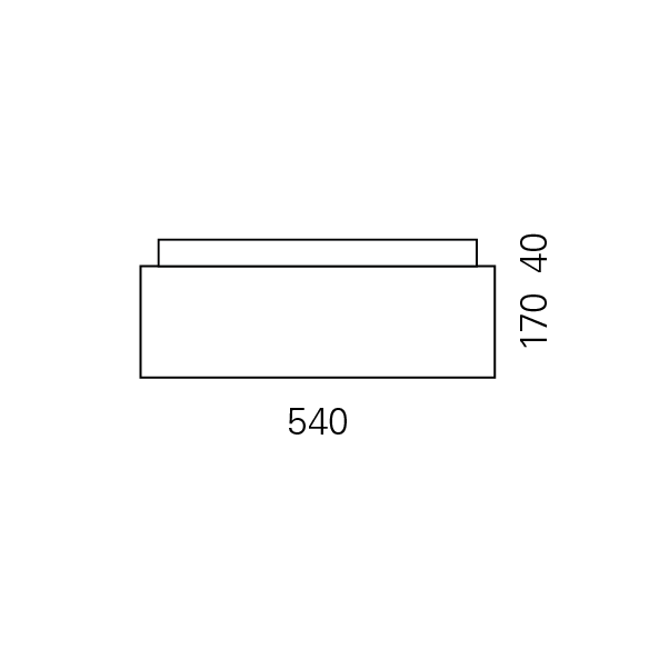 Massskize der Leuchte EIK LED DIREKT 540x540x210