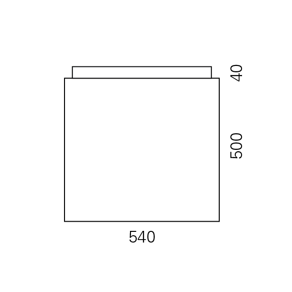 Massskize der Leuchte EIK LED DIREKT 540x540x540