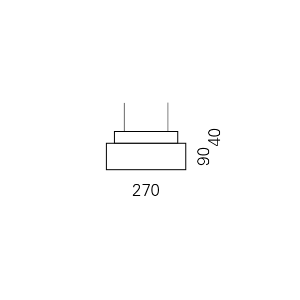 Massskize der Leuchte EIK LED PENDEL 270x270x130