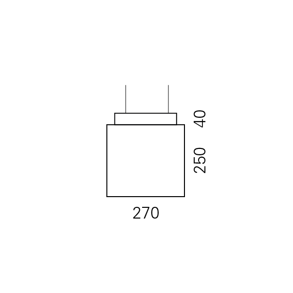 Massskize der Leuchte EIK LED PENDEL 270x270x290