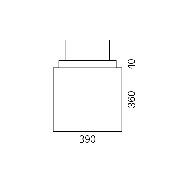 Massskize der Leuchte EIK LED PENDEL 390x390x400