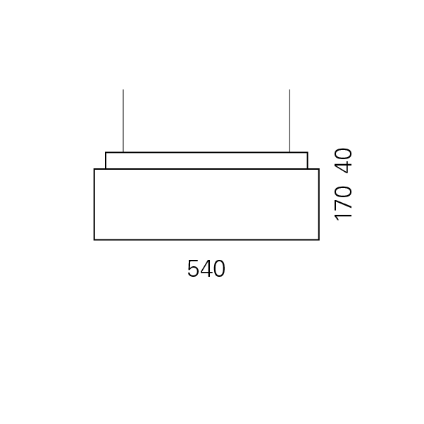 Massskize der Leuchte EIK LED PENDEL 540x540x210