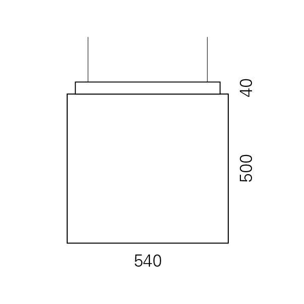 Massskize der Leuchte EIK LED PENDEL 540x540x540