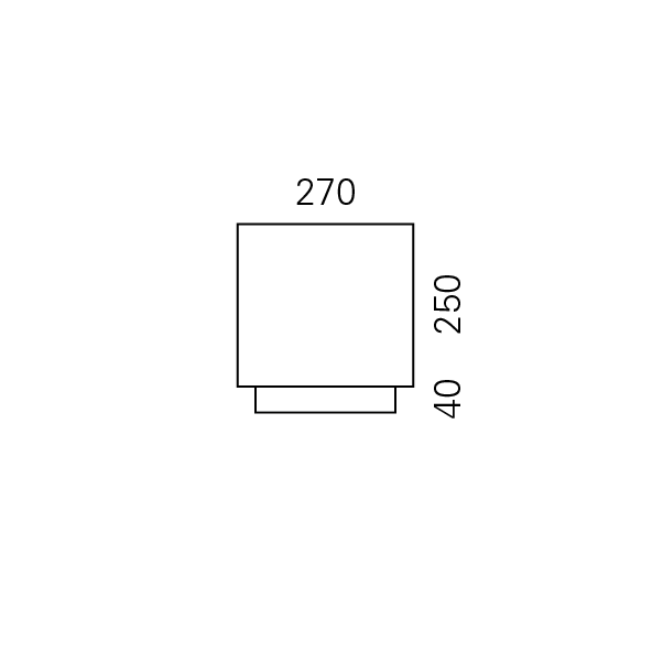 Massskize der Leuchte EIK LED STEHLEUCHTE 270x270x290