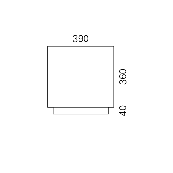 Massskize der Leuchte EIK LED STEHLEUCHTE 390x390x400
