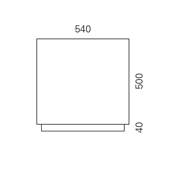 Massskize der Leuchte EIK LED STEHLEUCHTE 540x540x540