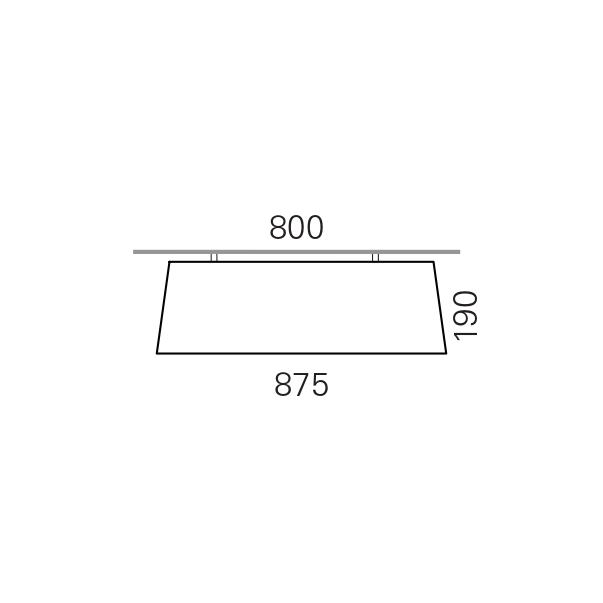 Massskize der Leuchte LARA LED DIREKT 800x190