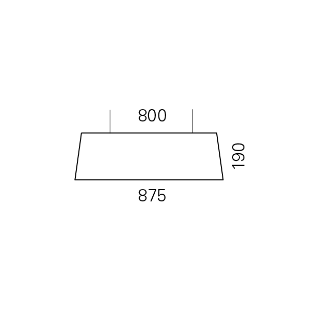 Massskize der Leuchte LARA LED PENDEL 800x190