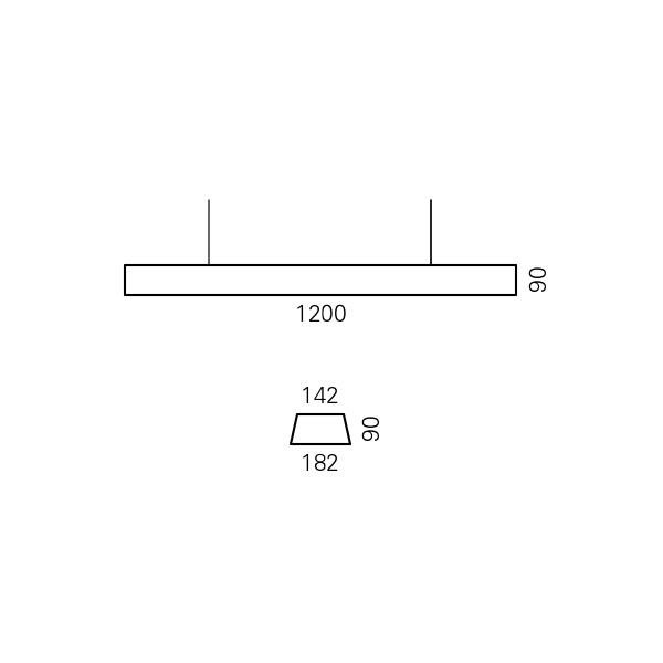 Massskize der Leuchte LARS LED PENDEL 1200