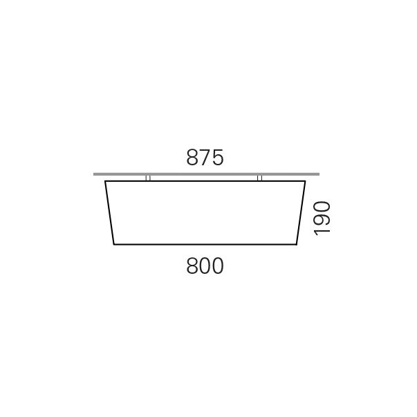 Massskize der Leuchte LENA LED DIREKT 800x190