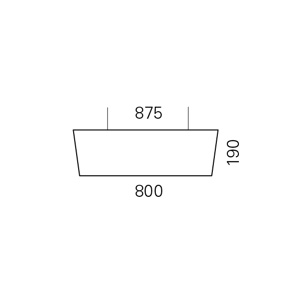 Massskize der Leuchte LENA LED PENDEL 800x190