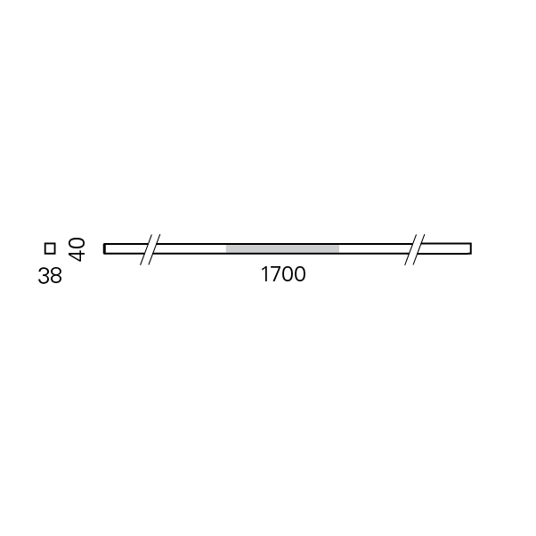 Massskize der Leuchte LINE LED DIREKT 1700