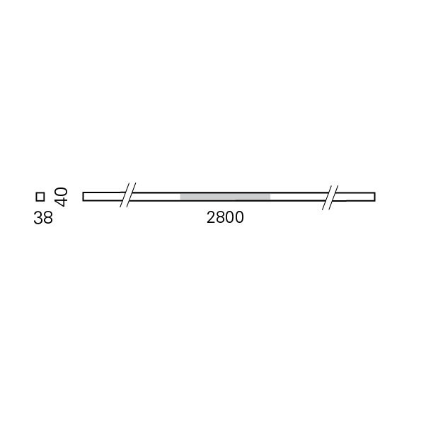 Massskize der Leuchte LINE LED DIREKT 2800