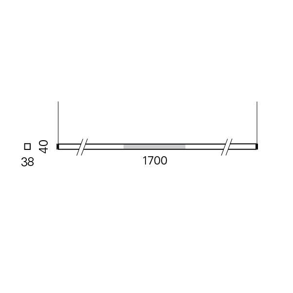 Massskize der Leuchte LINE LED PENDEL 1700