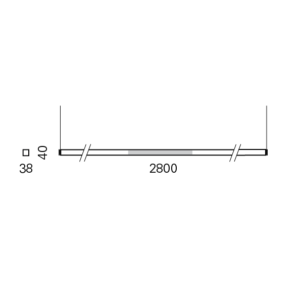Massskize der Leuchte LINE LED PENDEL 2800