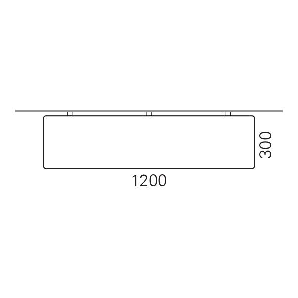 Massskize der Leuchte MONA LED DIREKT 1200x300