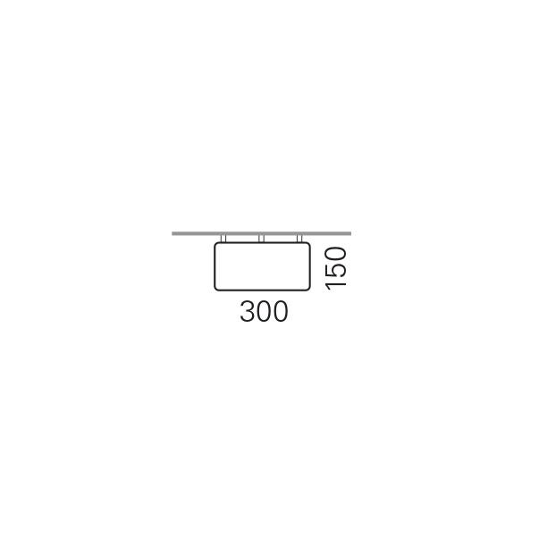 Massskize der Leuchte MONA LED DIREKT 300x150