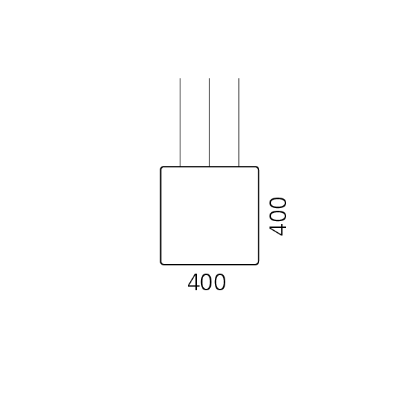 Massskize der Leuchte MONA LED PENDEL 400x400