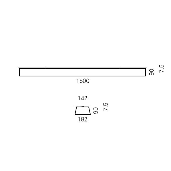Massskize der Leuchte NILS LED DIREKT 1500