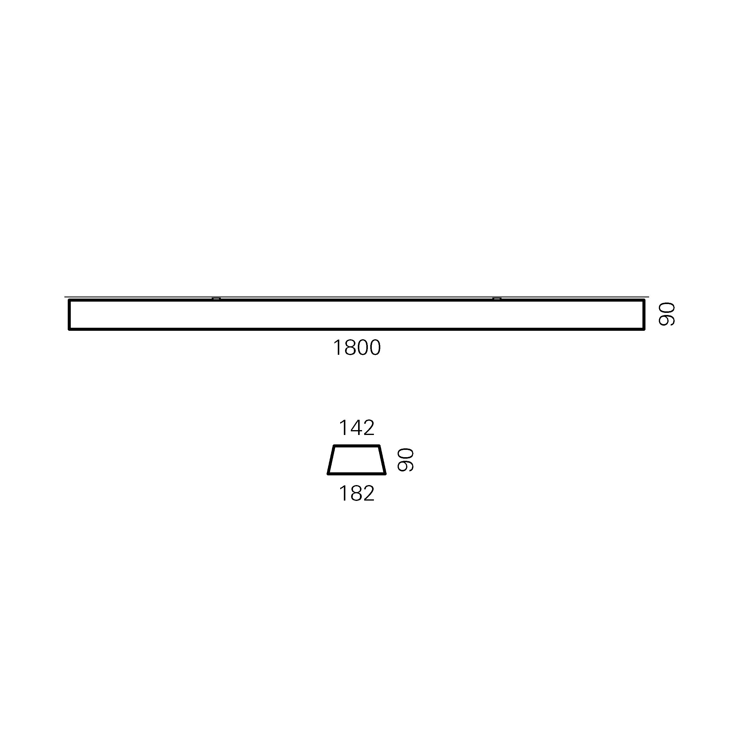 Massskize der Leuchte NILS LED DIREKT 1800