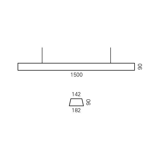 Massskize der Leuchte NILS LED PENDEL 1500