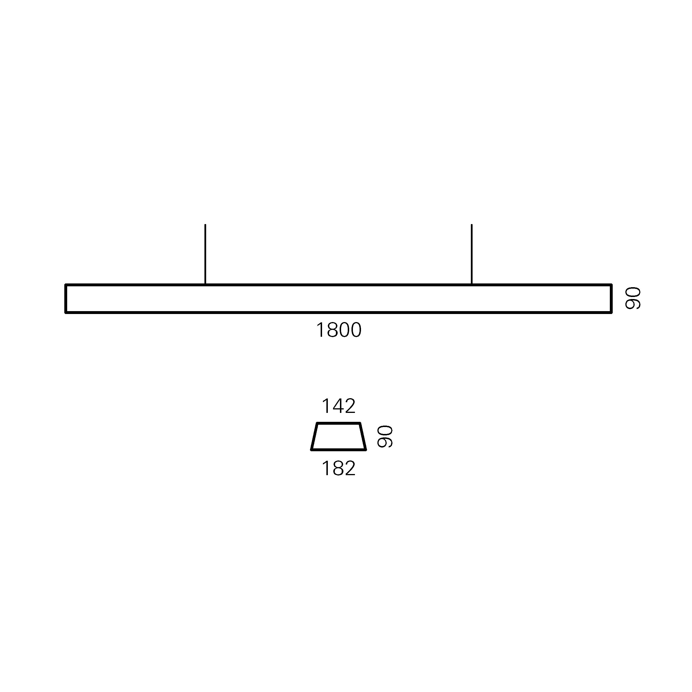 Massskize der Leuchte NILS LED PENDEL 1800