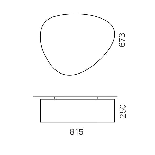 Massskize der Leuchte NINA LED DIREKT 800x250