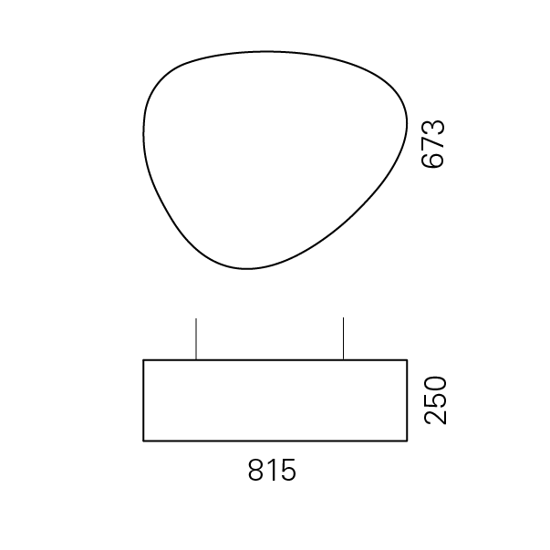 Massskize der Leuchte NINA LED PENDEL 800x250