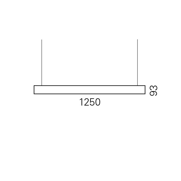 Massskize der Leuchte PI LED PENDEL TIEFSTRAHLEND 1250