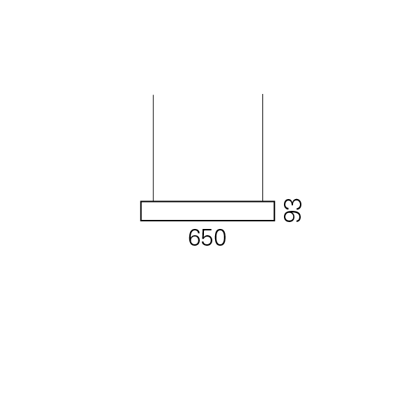 Massskize der Leuchte PI LED PENDEL TIEFSTRAHLEND 650