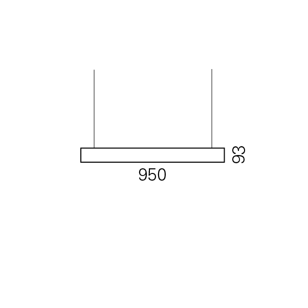 Massskize der Leuchte PI LED PENDEL TIEFSTRAHLEND 950