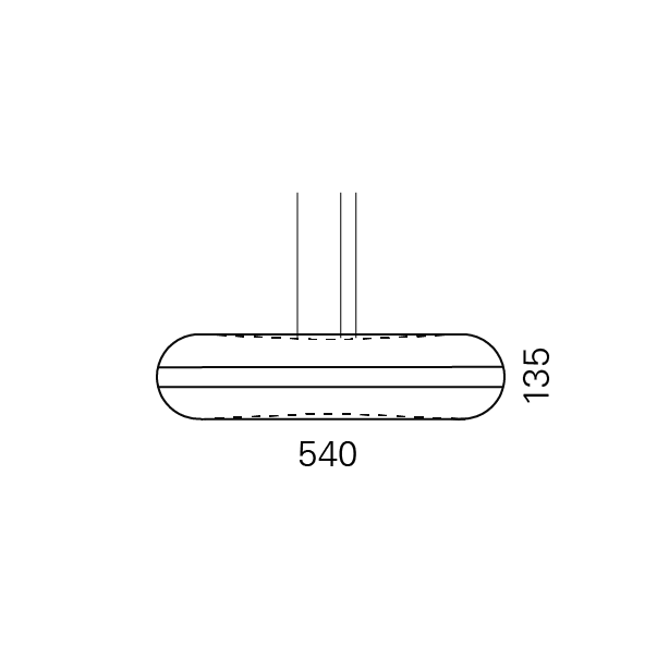 Massskize der Leuchte RICO LED PENDEL 540
