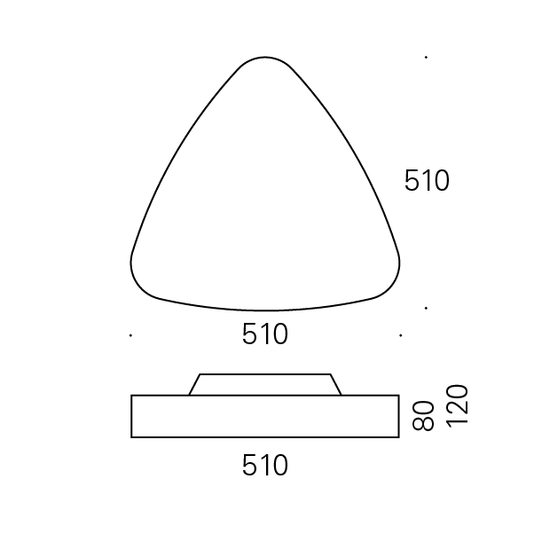Massskize der Leuchte RON LED DIREKT 510