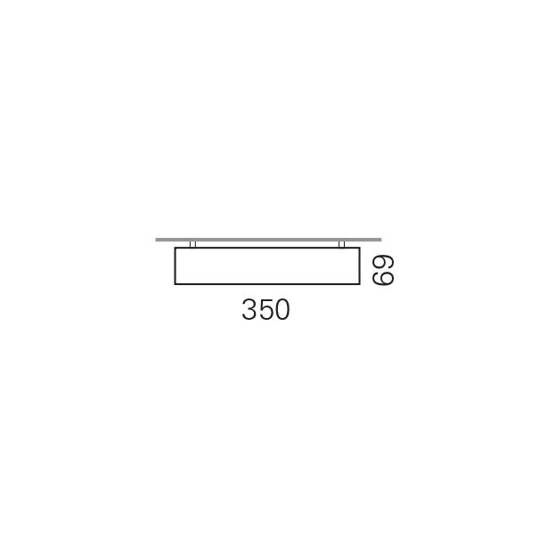 Massskize der Leuchte ZETA LED DIREKT 350x350