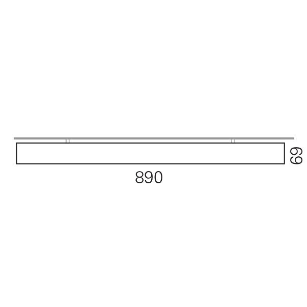 Massskize der Leuchte ZETA LED DIREKT 890x890