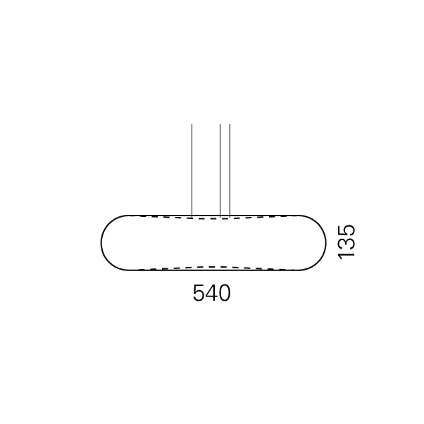 Massskize der Leuchte ARNO LED PENDEL 540