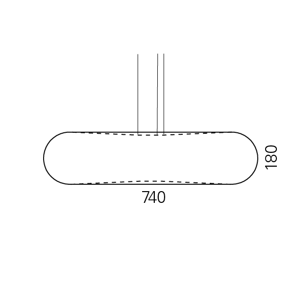 Massskize der Leuchte ARNO LED PENDEL 740