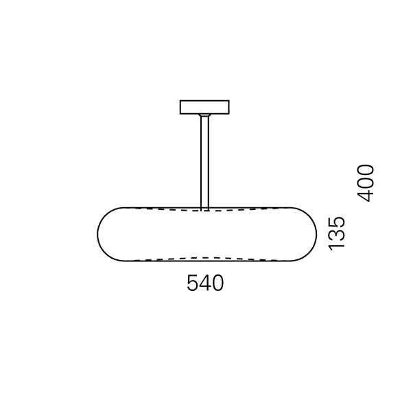 Massskize der Leuchte ARNO LED PENDELROHR 540 400