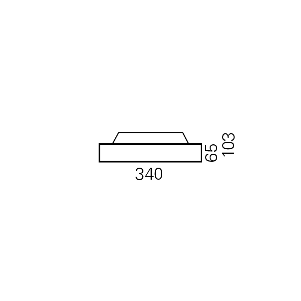 Massskize der Leuchte AVA LED DIREKT 340