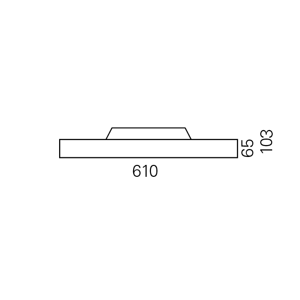 Massskize der Leuchte AVA LED DIREKT 610