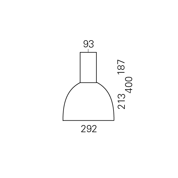 Massskize der Leuchte BREITSTRAHLER PENDEL 292