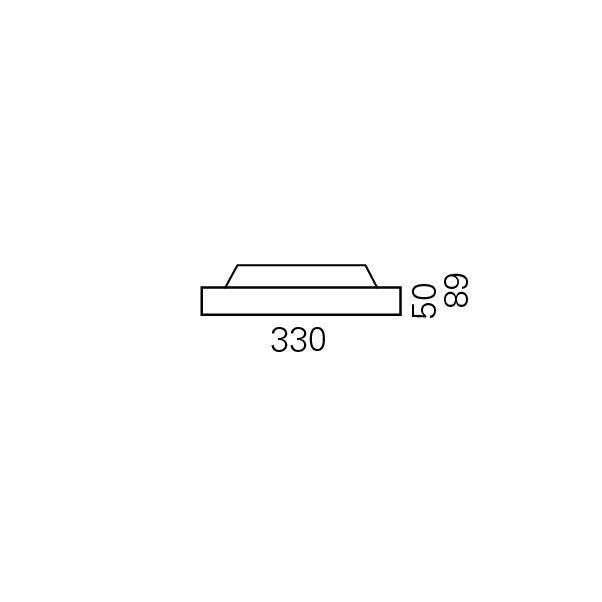 Massskize der Leuchte DISC LED DIREKT 330