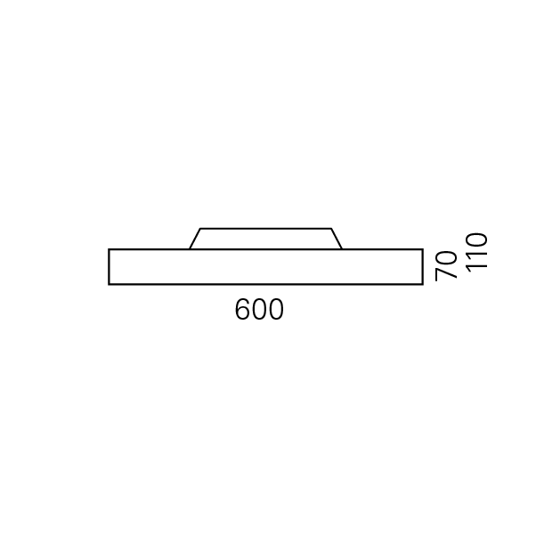 Massskize der Leuchte DISC LED DIREKT 600