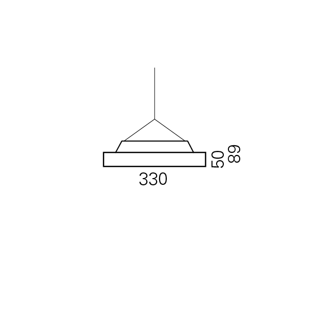 Massskize der Leuchte DISC LED PENDEL 330