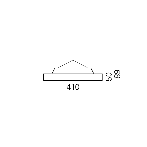 Massskize der Leuchte DISC LED PENDEL 410