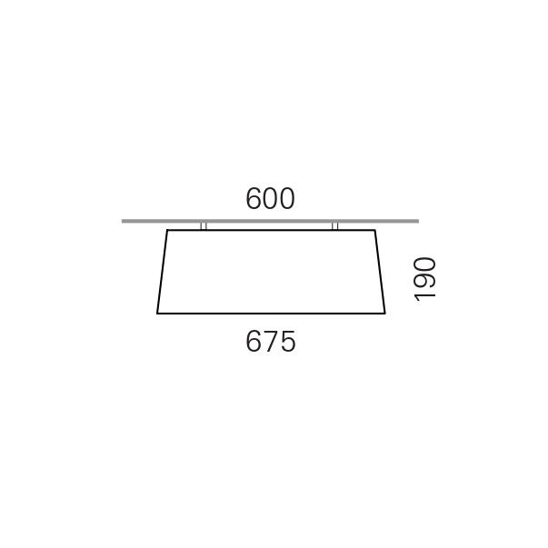 Massskize der Leuchte LARA LED DIREKT 600x190