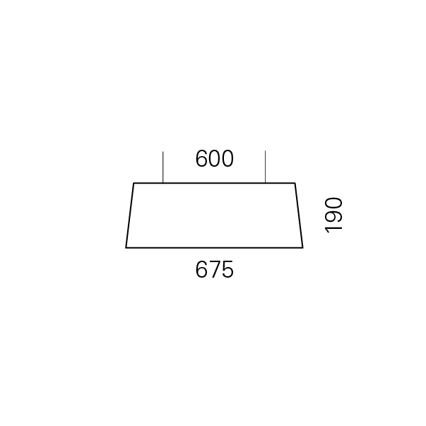Massskize der Leuchte LARA LED PENDEL 600x190